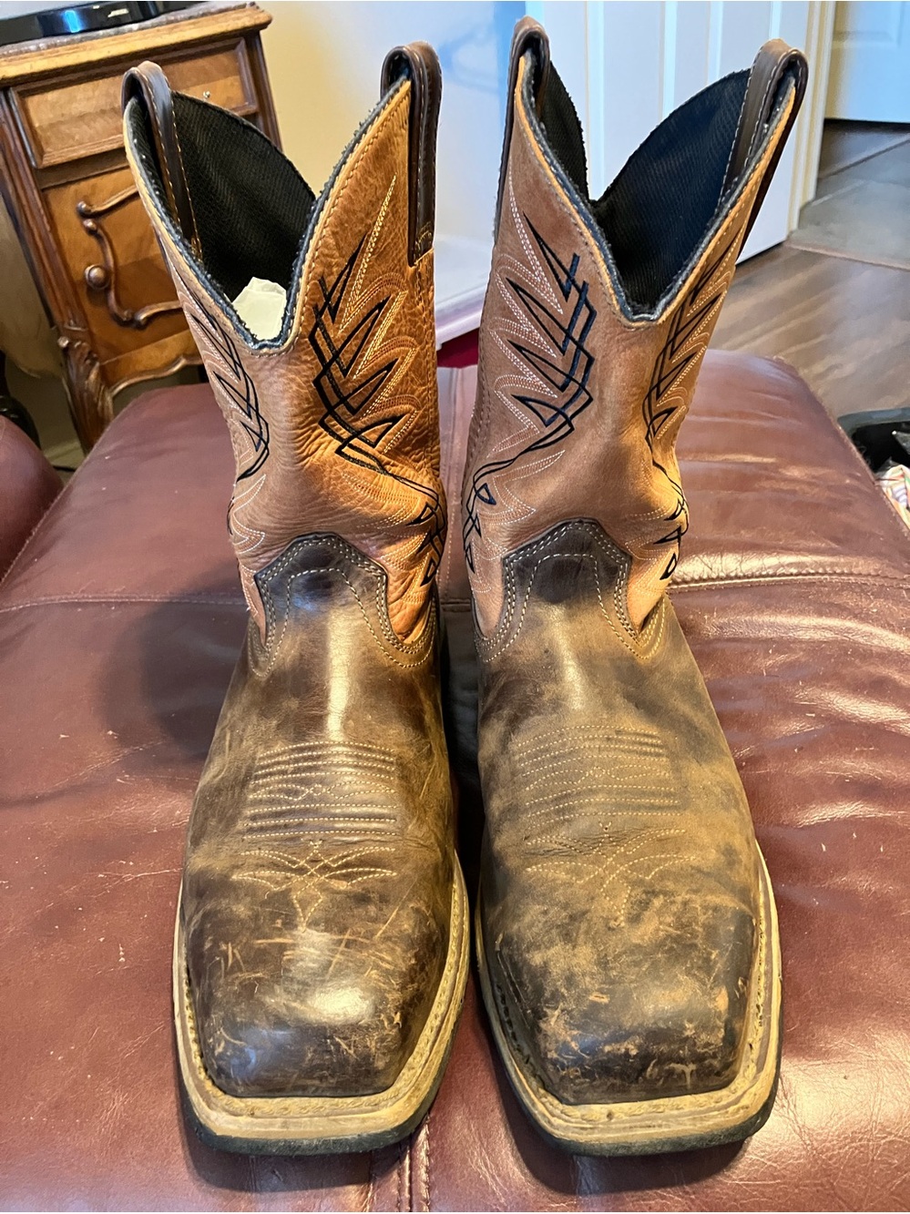 Men's Irish Setter 12EE Brown Steel Toe Leather Western Work Boots